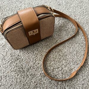 Brown and Tan Crossbody Bag